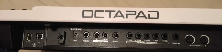 Octapad back - inputs and outputs