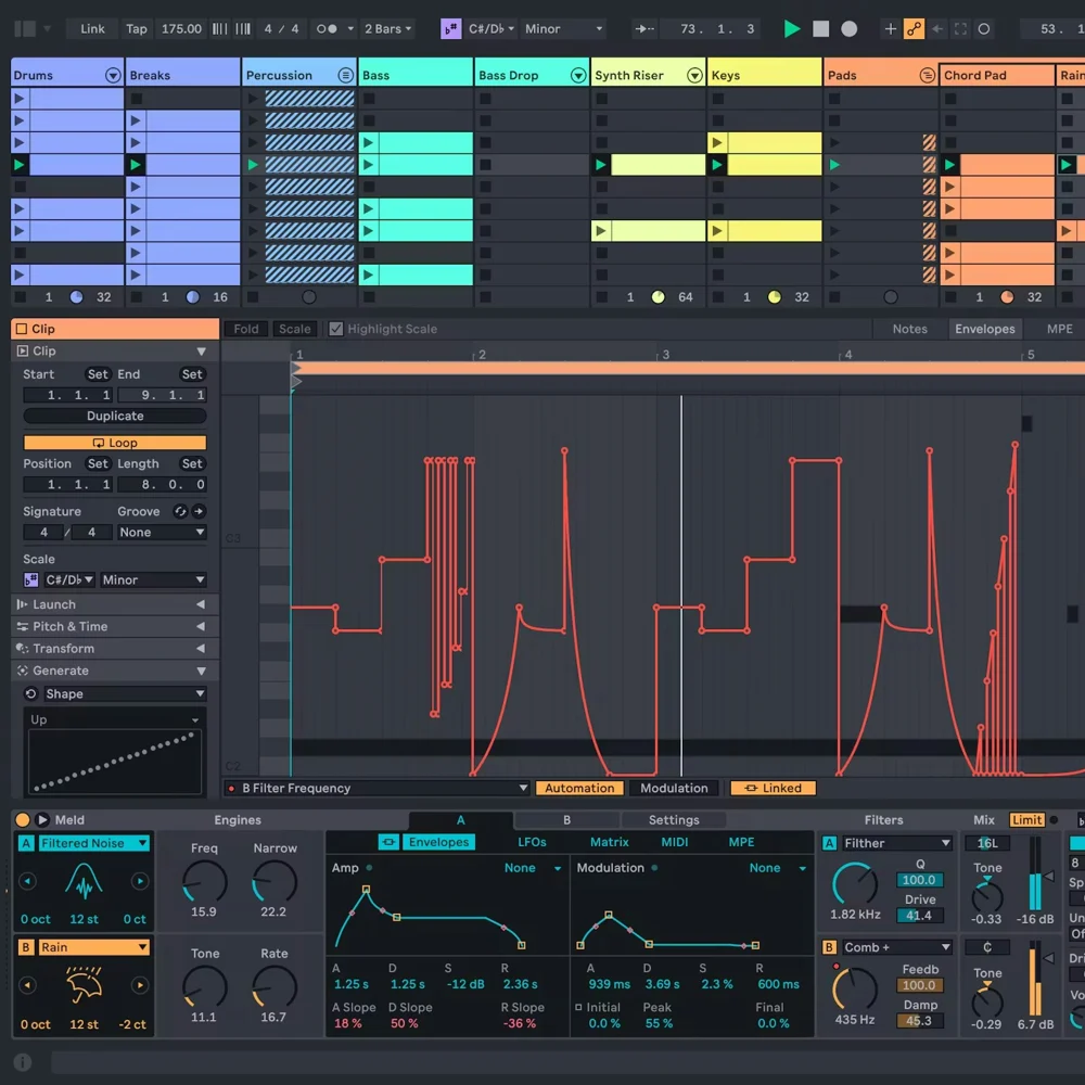 Ableton Live 12 stacked interface views